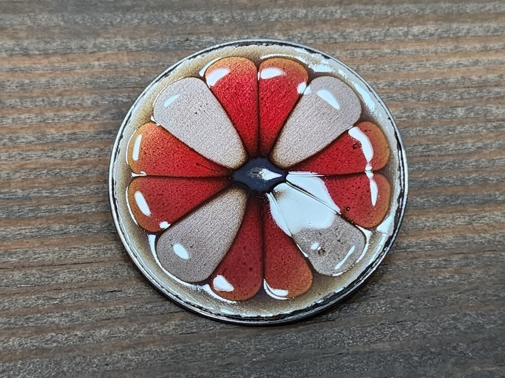Vintage HOGAN BOLAS Brooch Modernist Abstract Floral Design Pin Brooch
